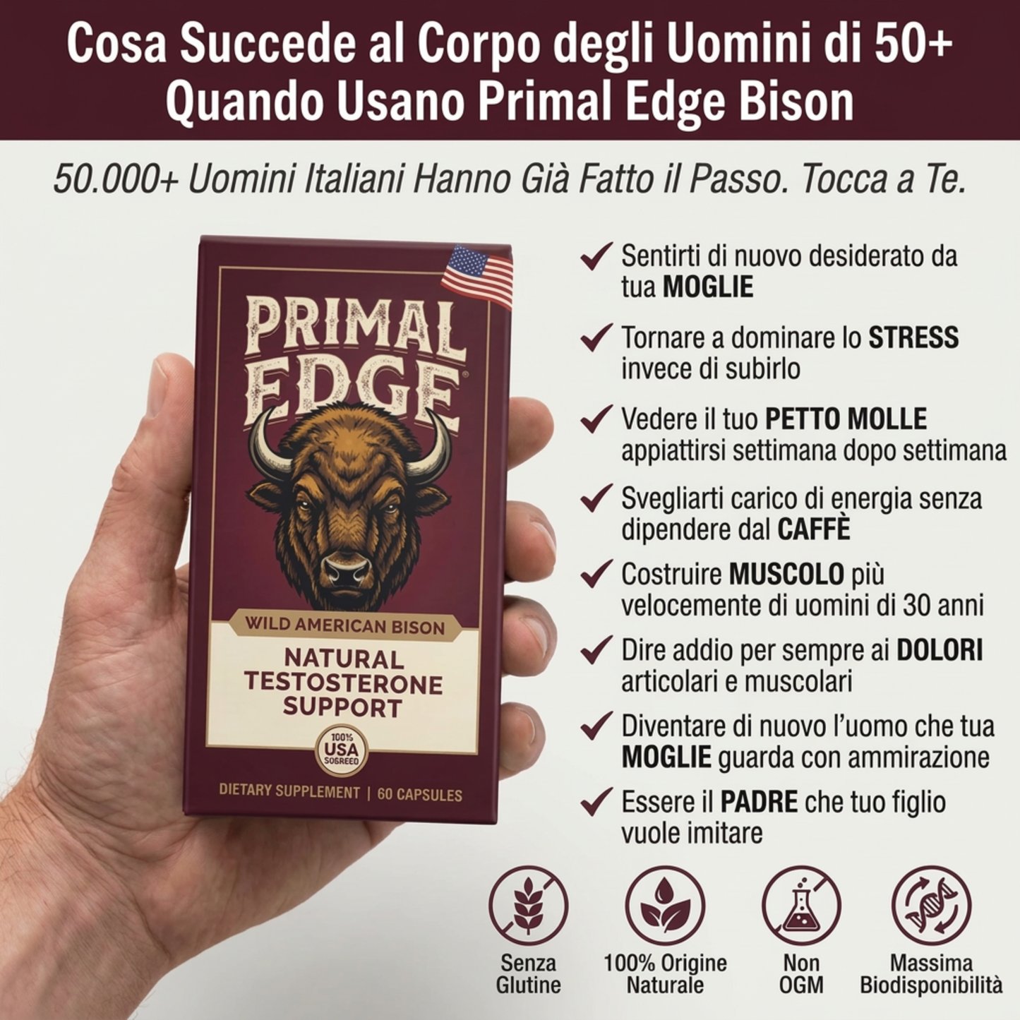 Primal Edge Bison — Supporto naturale al testosterone